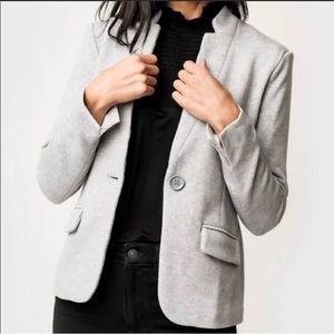 Notch Collar Sweater Blazer from Gibson. Gray. Size small.